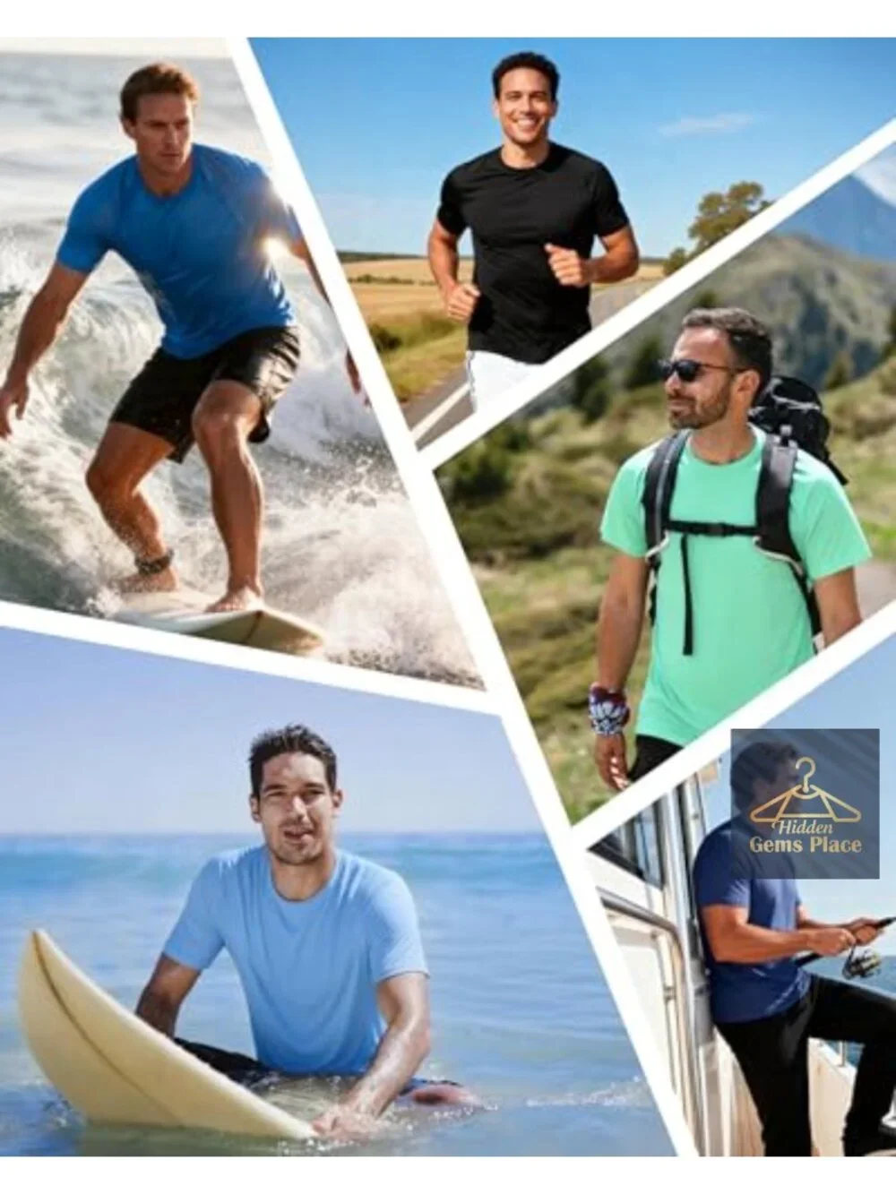 3 Pack Men's UPF 50+ UV Sun Protection Rash Guard Shirts Quick Dry Short Sleeve